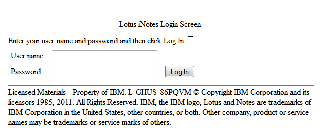 Image:Anonymous HTTP access and iNotes login screen without images, finally fixed