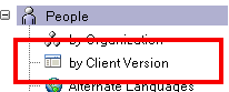 Image:Displaying only Last version of Lotus Notes client in a "Client Version view"