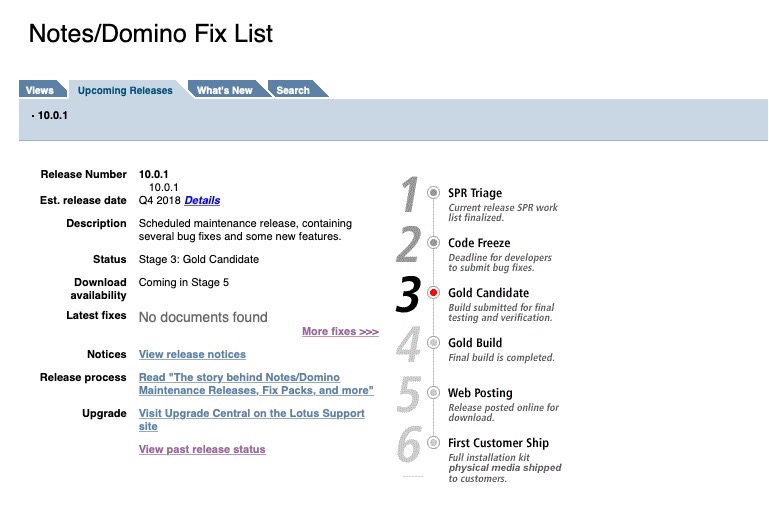 Image:IBM Domino 10.0.1 and Notes 10.0.1 is in Gold Candidate status, estimated Q4 2018