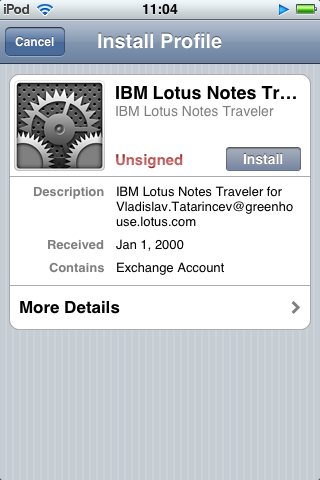 Image:Lotus Traveler on iPhone, first impressions and screenshots