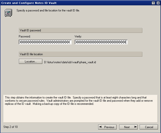 Image:Step By Step instruction how to enable ID Vault in DOmino 8.5 Beta 2 and later versions of Domino 8.5